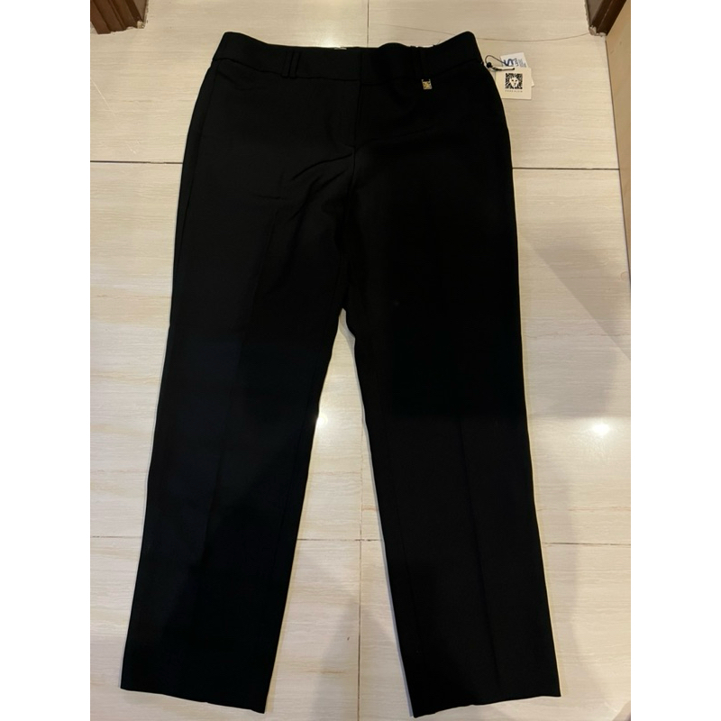 CELANA BAHAN HITAM STRAIGHT LEG ANNE KLEIN PANTS