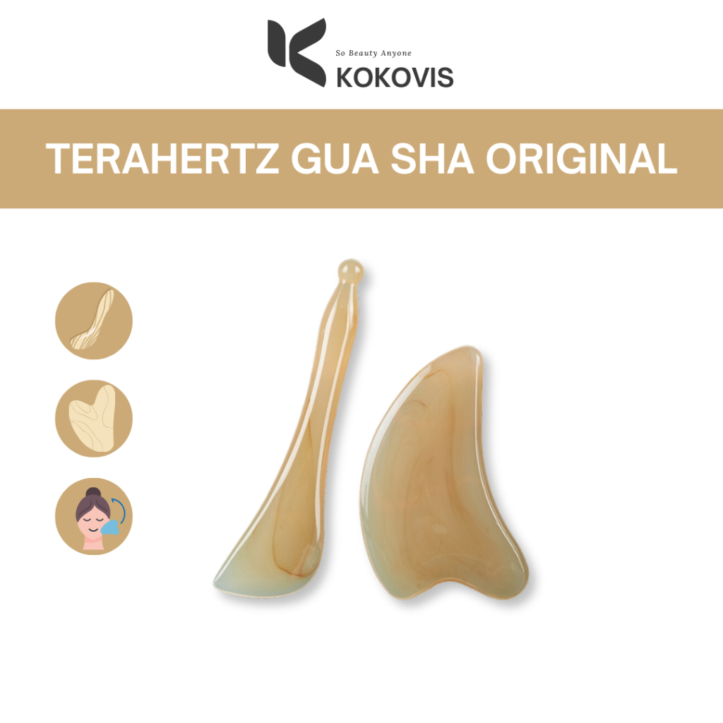 KOKOVIS Set GuaSha Bahan Resin Mudah Dibersihkan (2 pcs) Gua sha Original Face massage