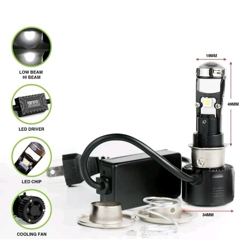 TERBARU LUMINOS LAMPU LED UTAMA H6 H4 H7 MINI PROJEKCTOR 30 WAT NINE LUMINOS SUPER TERANG