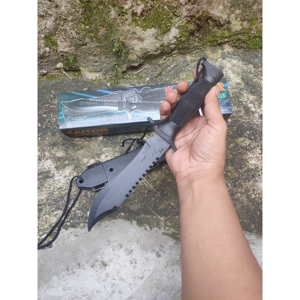 PISAU TACTICAL AITOR OSD NEGRO HITAM SURVIVAL COMANDO