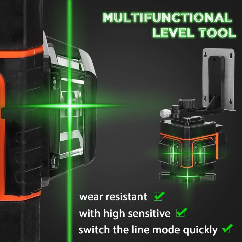 ATOLS Laser Level Self Leveling 4D 16 Lines Waterproof with Remote - AT-16 | Laser Level Presisi | A