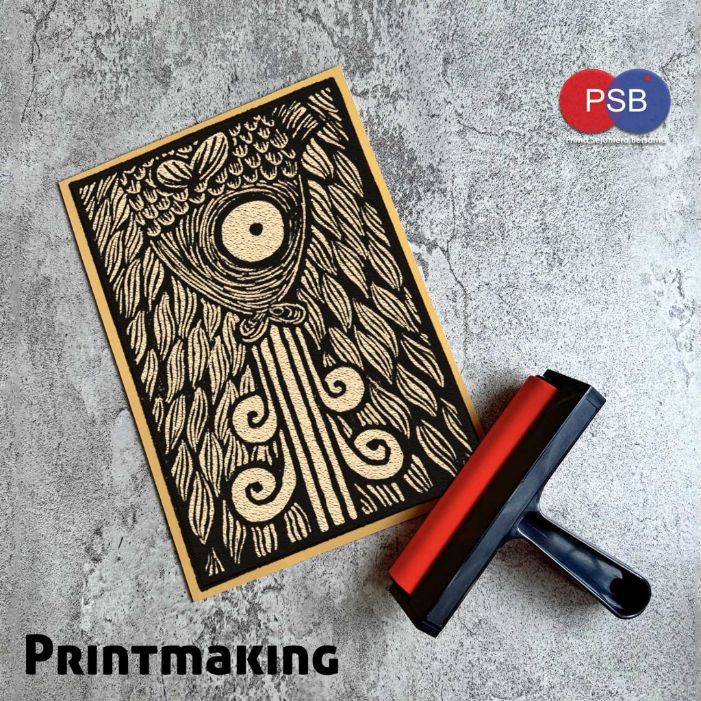 

Karet Lino / karet cukil / lino cut / linoleum A3 RB9