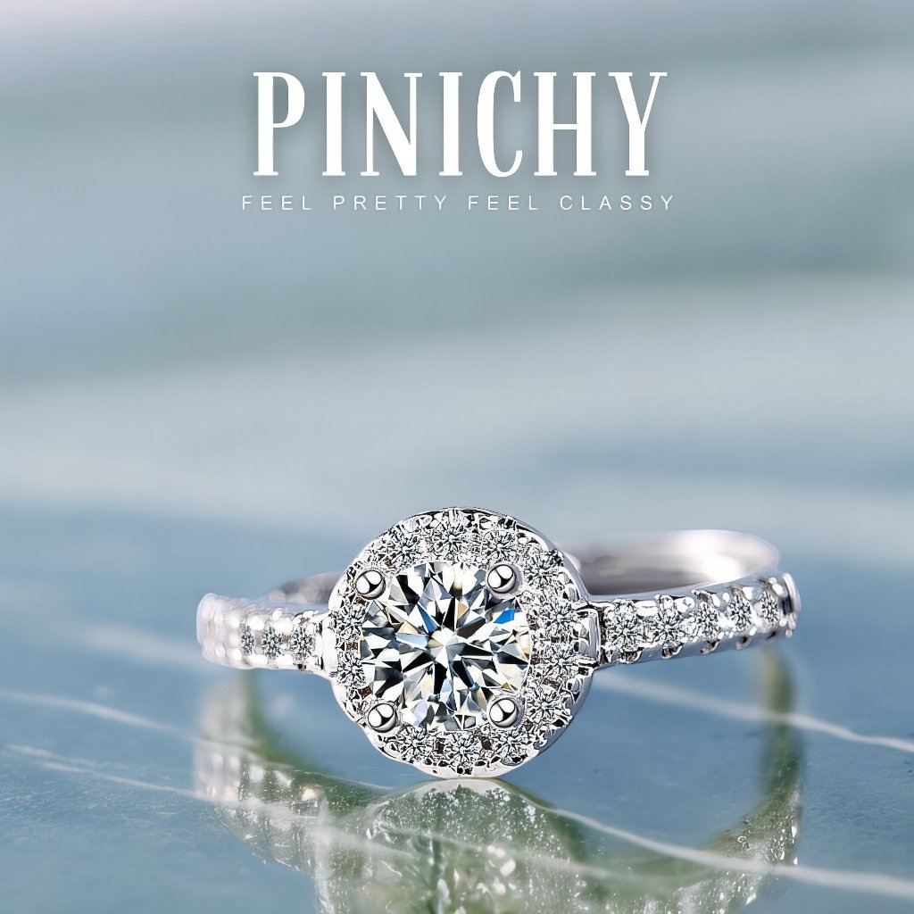 Cincin Aesthetic Wanita Couple Cewek Swaroski Aksesoris Cincin Gaya Korea Cincin Diamond Cincin Tita