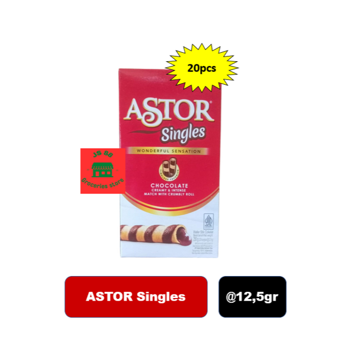 

Astor Singles 1 Pak Box 20Pcs 12,5g - Stick Chocolate Coklat