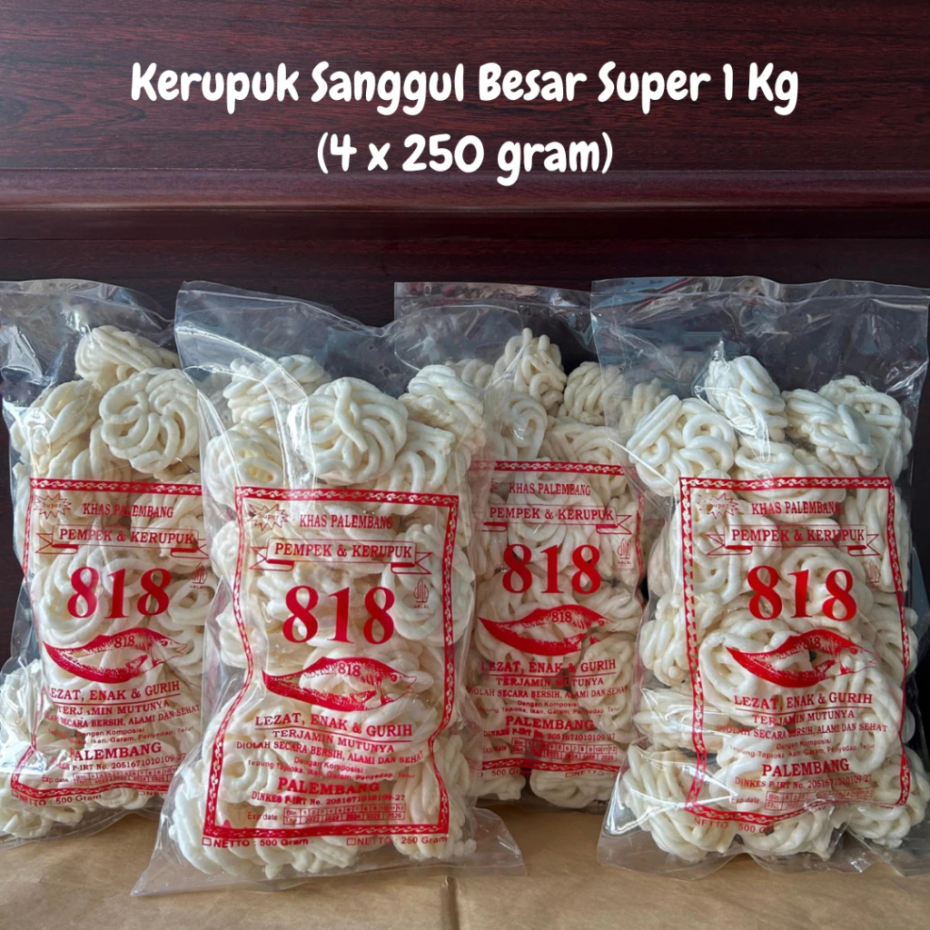 

PAKET KERUPUK 818 SANGGUL BESAR SUPER 1 KG (4 BKS X 250 GR)
