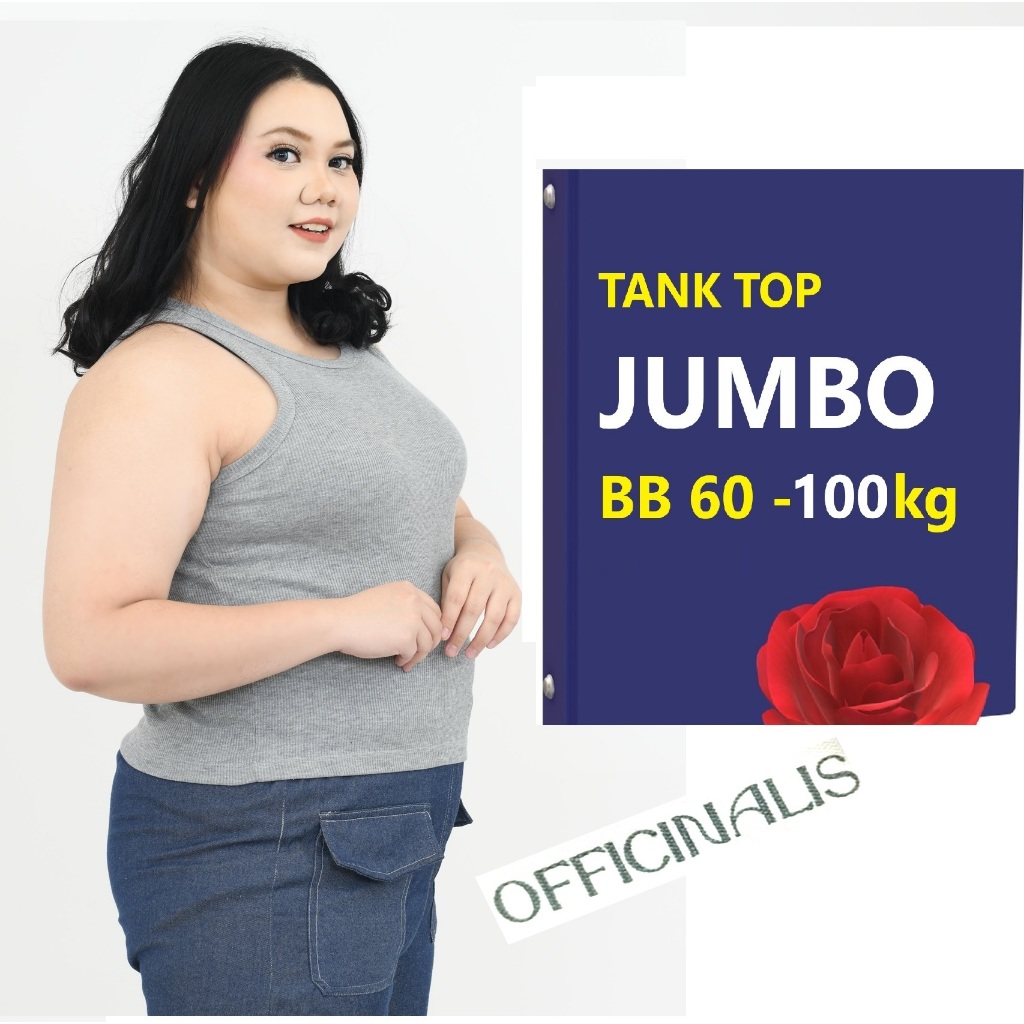 Tanktop JUMBO Premium Knit Rajut OFFICINALIS Adem Tengtop Tangtop Tenktop Wanita Cewek Perempuan