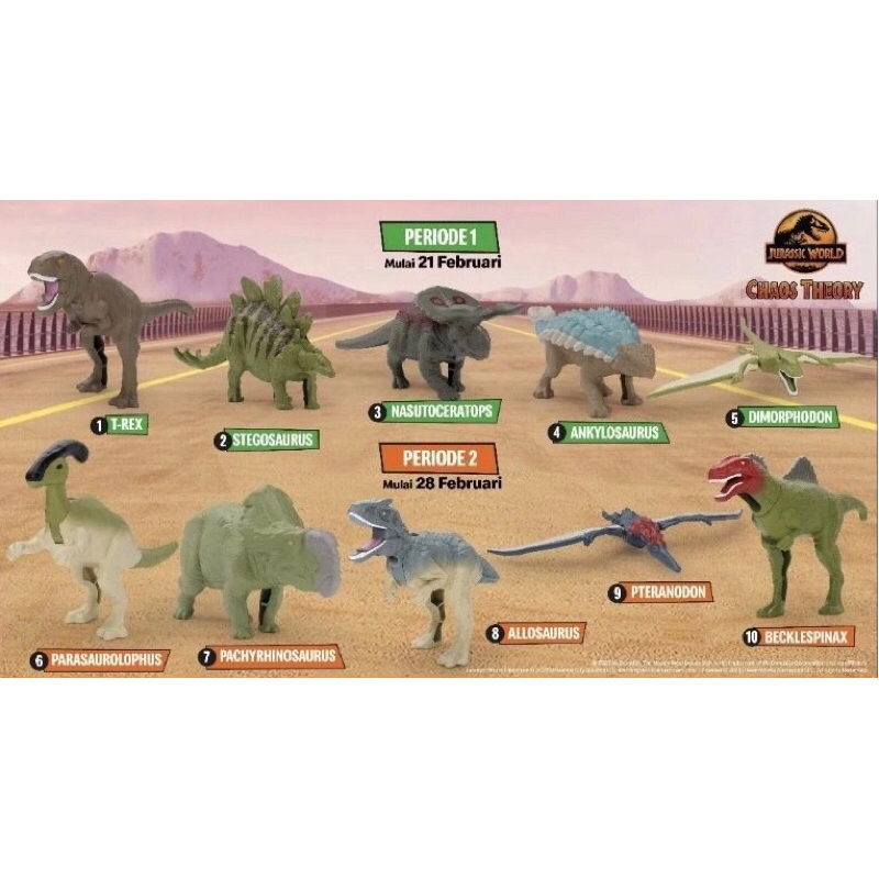 Mainan Happy Meal McD Jurassic World Pikmi Pops Pop Surprise Dino Chaos Theory Toys McDonald Toy bar