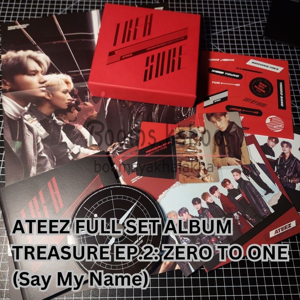 PRELOVED FULL SET ALBUM ATEEZ – TREASURE EP. 2 : ZERO TO ONE ( SAY MY NAME ) UNSEALED CD POSTER PHOT