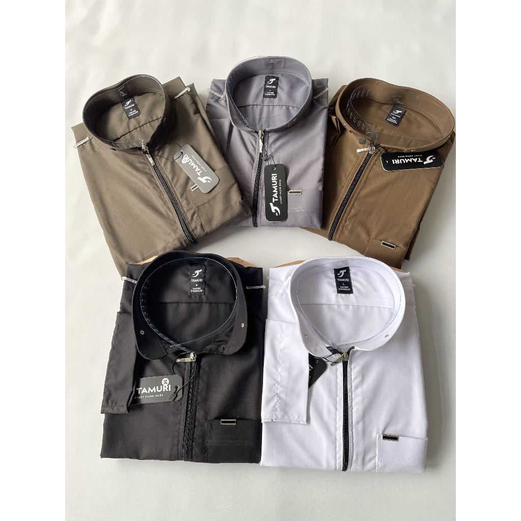 Tamuri Jubah Pria Thobe Zipper Premium Import TGC002 Lengan Panjang