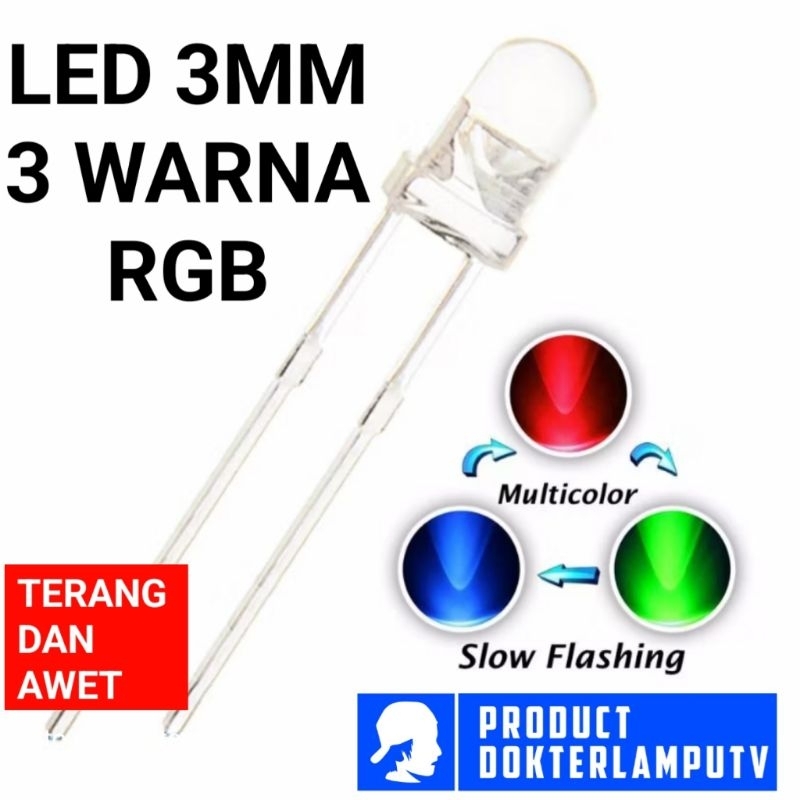 LED 3MM & 5MM 3 WARNA RGB LED LAYANGAN DLL