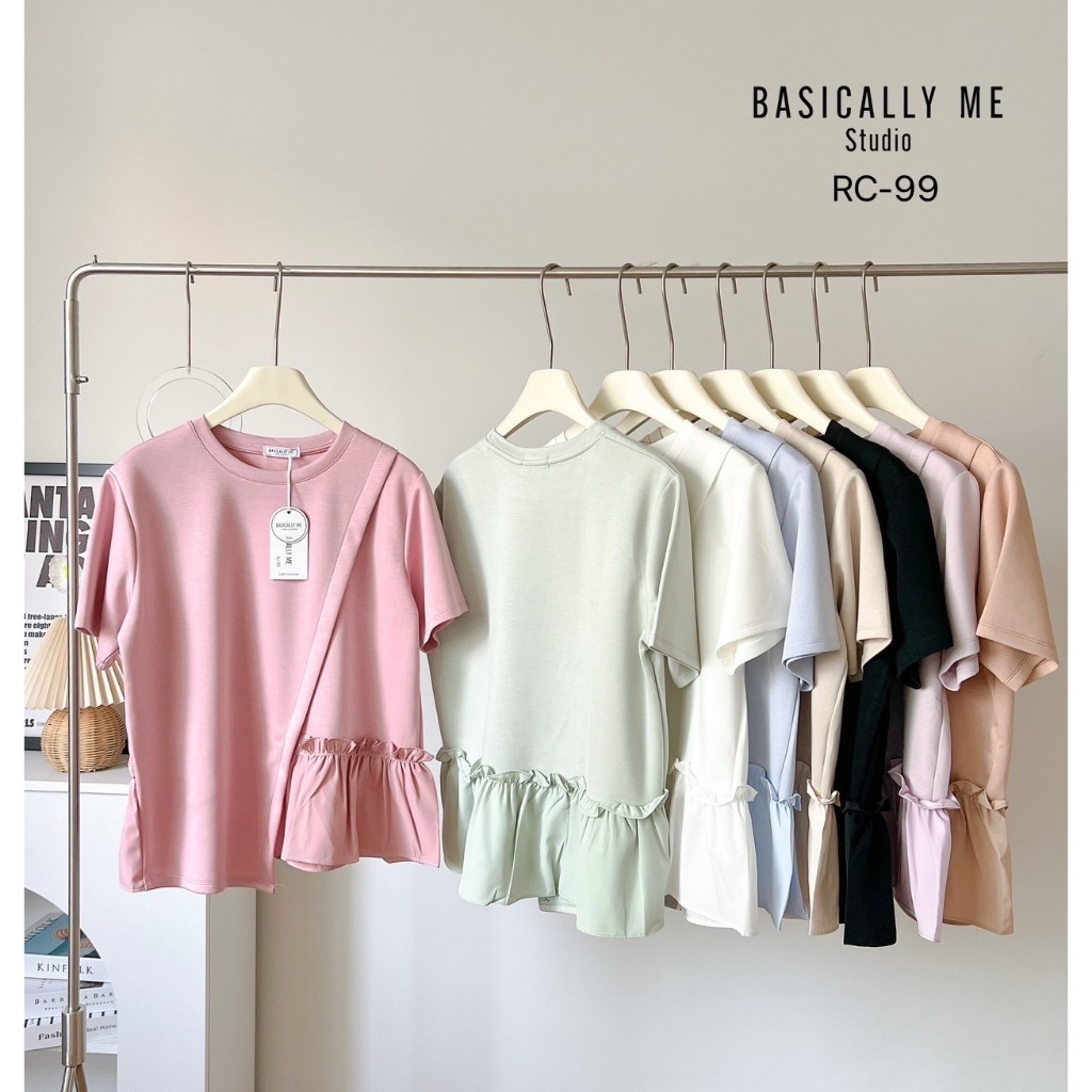 GIANTS GI-ANTS LAMOON SEOUL BANGKOK - ATASAN WANITA BASIC POLOS CUTTING ASIMETRIS POLOS FEMINIM