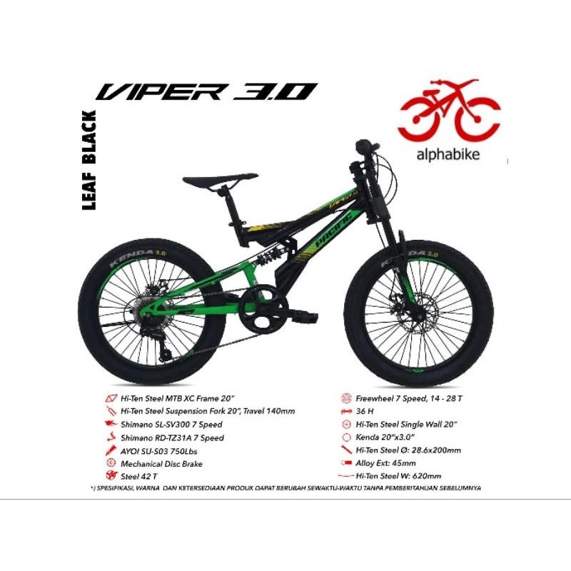 SEPEDA GUNUNG 20inc PACIFIC VIPER 3.0 BAN JUMBO