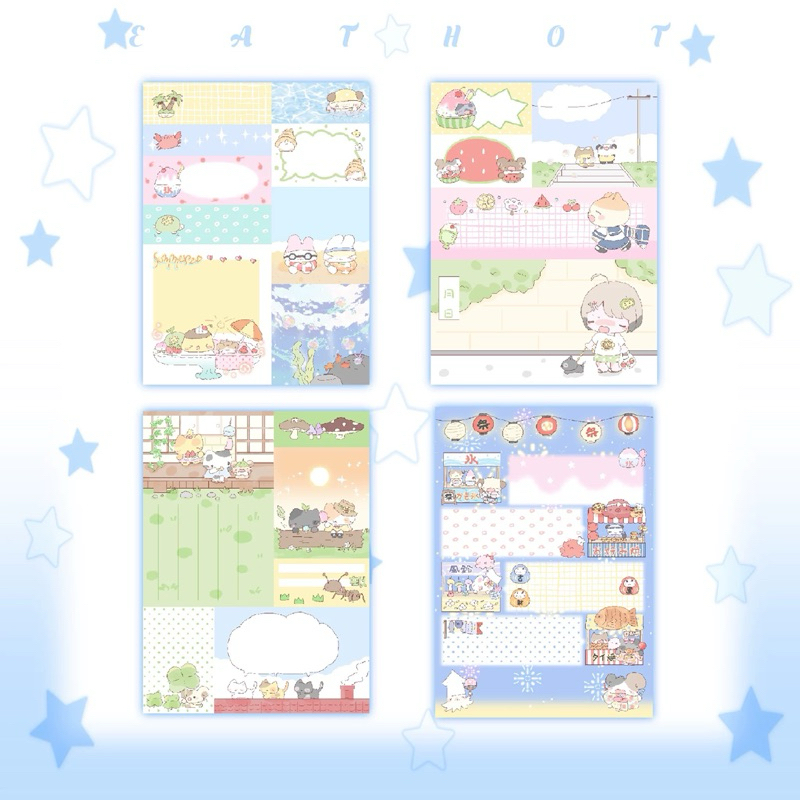 

memopad ecer 10lembar japan vibes cute animal dekorasi journal readystock B2510