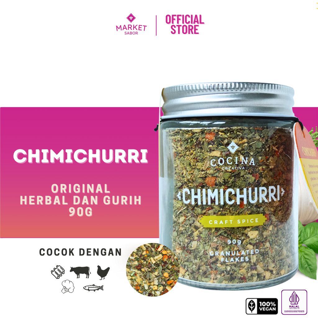 

Cocina Creativa Chimichurri - 90g - Gurih dan Herbal - Rub - Produk Rempah