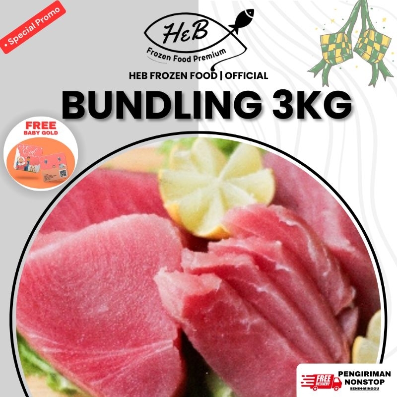 

Promo Bundling Ikan Tuna Steak Fillet Premium Fresh Frozen Beku 3Kg Termurah