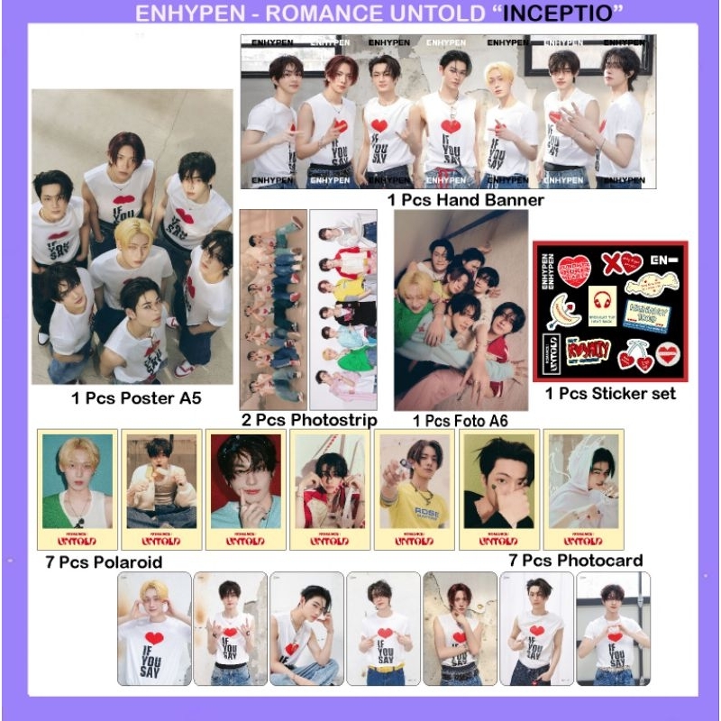 ENHYPEN ot7 fankit set romance untold sunghon jay sunoo sunghoon jake niki junhwon