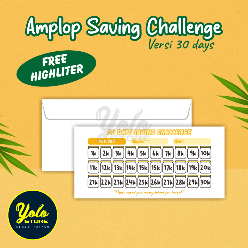 

AMPLOP MENABUNG SAVING CHALLENGE AESTHETIC 30 HARI FREE HIGHLITER