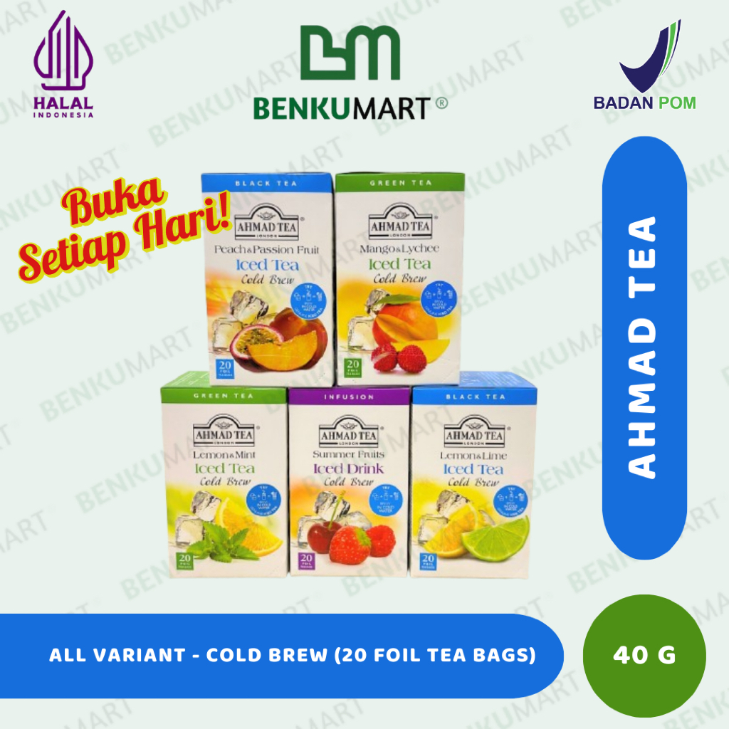 

Ahmad Tea All Variants - 40gr | COLD BREW - Iced Tea - 20 Tea Bags