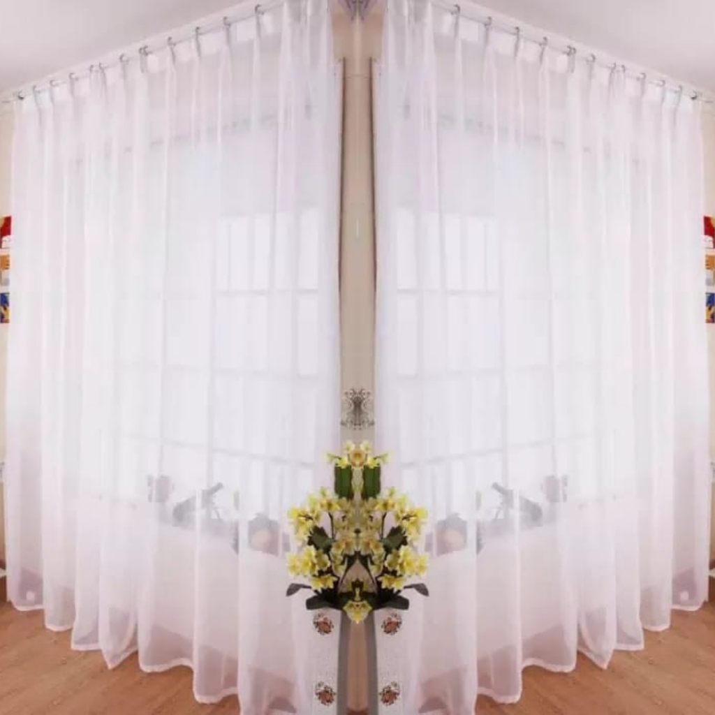Gorden Putih Polos Dalaman Hordeng Jendela Panjang Tirai Pintu Kamar Gorden Plisket 300x250