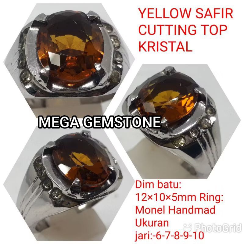 CINCIN BATU PERMATA YELLOW SAFIR CUTTING TOP QUALITY