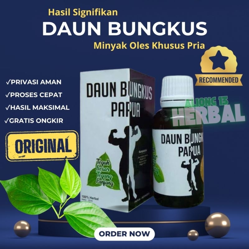 Minyak Daun Bungkus Papua 100% Original Pembesar Kelamin Pria Permanen Asli Kuat Tahan Lama Herbal