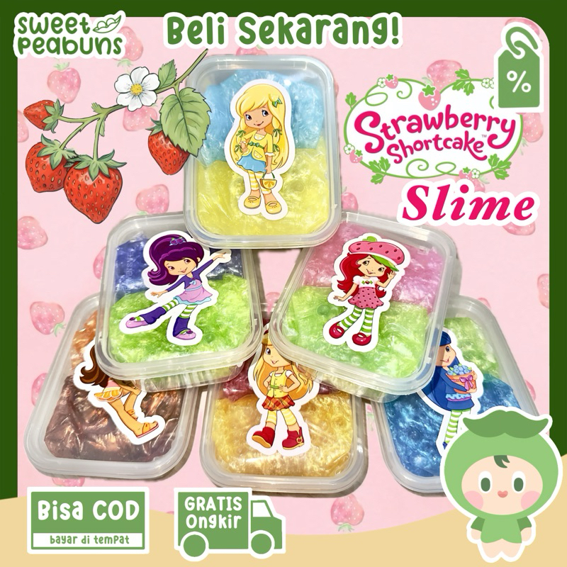Strawberry Shortcake Series Slime 200gr by Sweetpeabuns | slime | mainan sensory anak | slime unik |