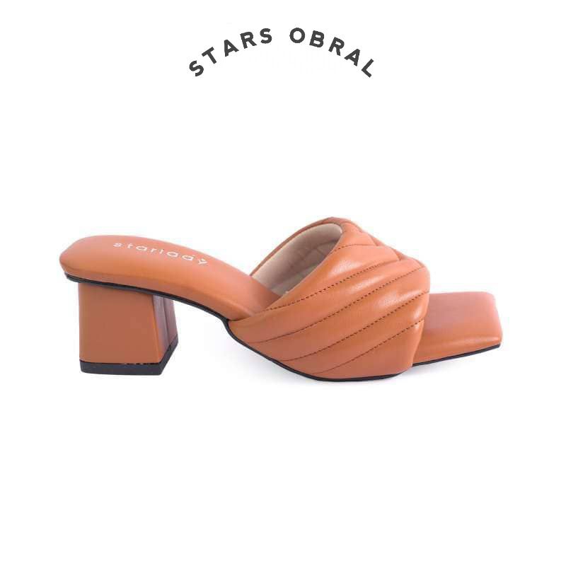 Sandal Wedges wanita Starlady Carolines brown