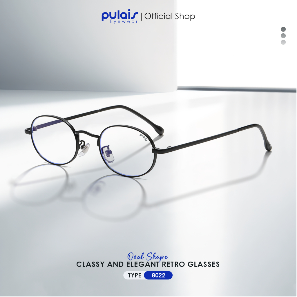 Pulais Eyewear Kacamata Minus Antiradiasi Photocromic Bahan Metal Kacamata Oval Kecil Wanita 8022