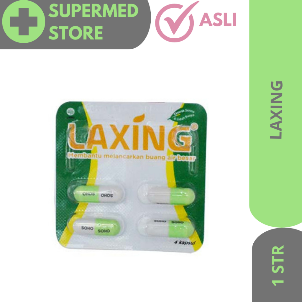 Laxing Strip Isi 4 Kapsul / Suplemen Diet Membantu Melancarkan BAB