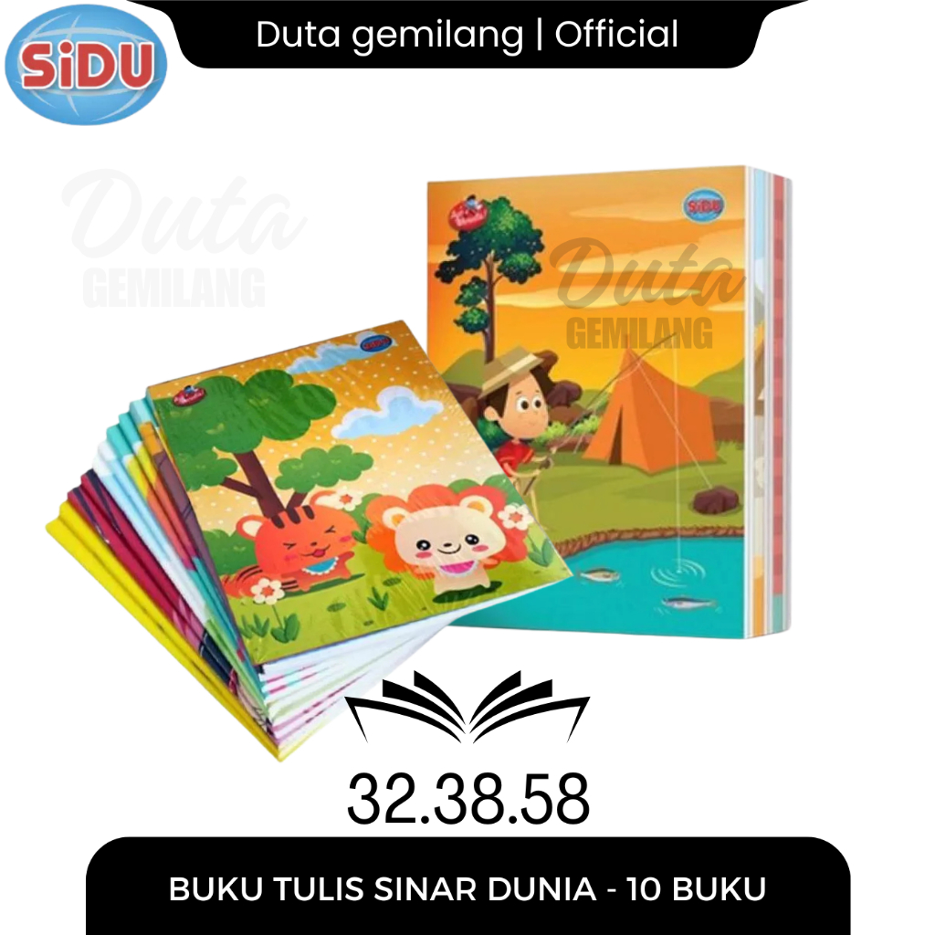 

10 Pcs / Buku Tulis Sinar Dunia SiDU / Isi 32 Lembar Buku Tulis / Kualitas Bagus / Duta Gemilang