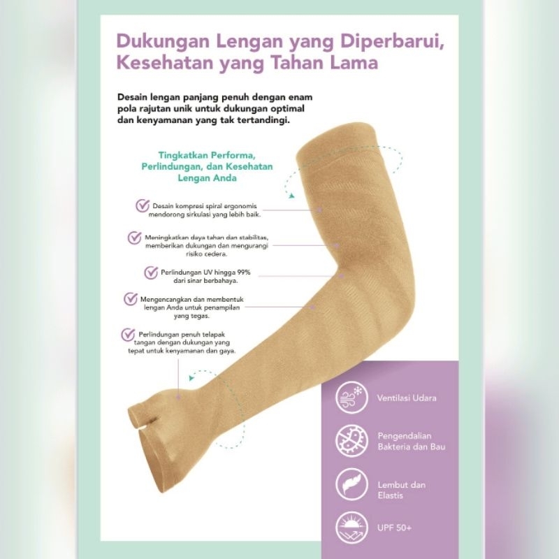 (READY STOCK) 100% ORI ARMSLEEVES AULORA BEIGE. AULORA ARMSLEEVES BEIGE. MANSET AULORA BEIGE. SARUNG
