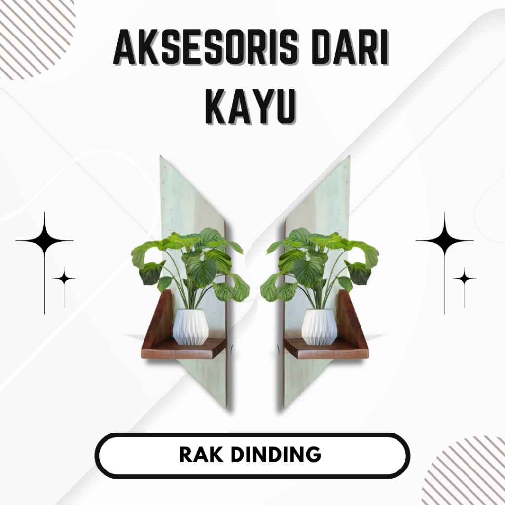 Tatakan pot dinding hambalan dinding dekorasi dinding rak pot planter rumah minimalis kerajinan kayu