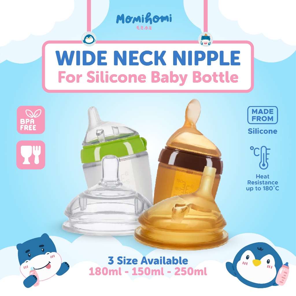 MOMI HOMI S05 Nipple Dot Pengganti Wide Neck 1 Lubang / 2 Lubang / 3 Lubang Dot Sendok Sedotan Botol