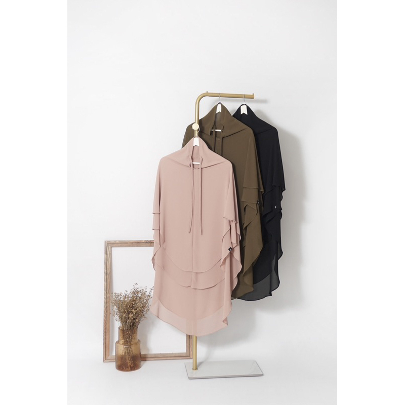 Nurya Khimar | Khimar Tali 2 Layer | Khimar Ceruty 2 Layer