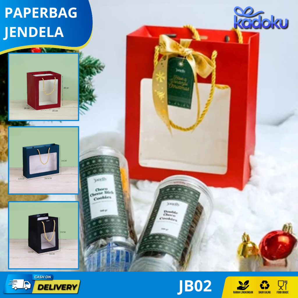

Paperbag mika jendela / Goodiebag mika handle / Paperbag polos jendela / kantong bingkisan I JB