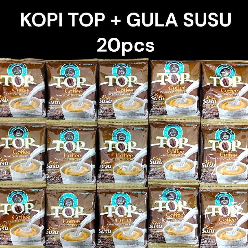 

20pcs KOPI TOP + GULA SUSU Coffee Milk Bubuk Instan