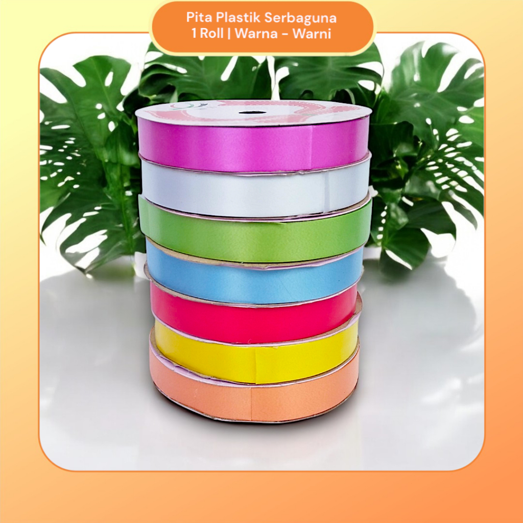 

[ 1 Roll ] Pita Kado Plastik Shin Yi / Pita Satin Warna - Warni / Serbaguna