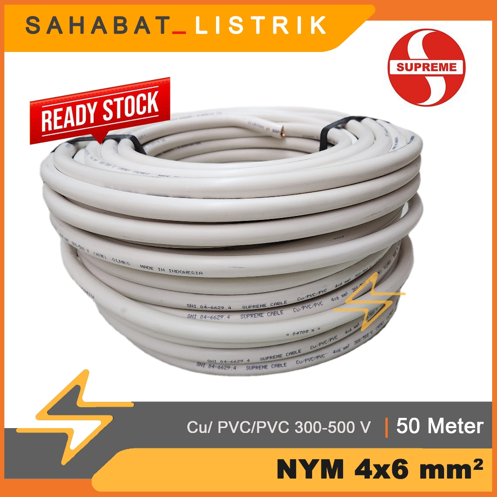 KABEL SUPREME NYM 4X6 PANJANG 50M Putih