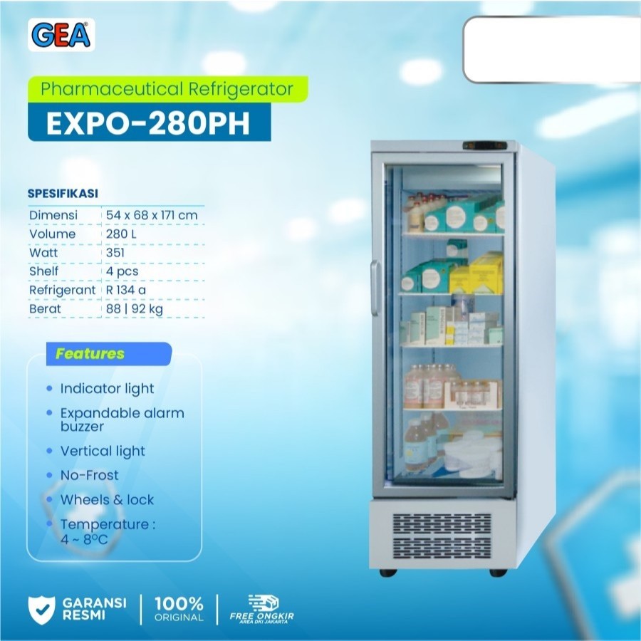 GEA EXPO-280PH Pharmaceutical Refrigerator EXPO-280PH / EXPO 280PH / EXPO 280 PH