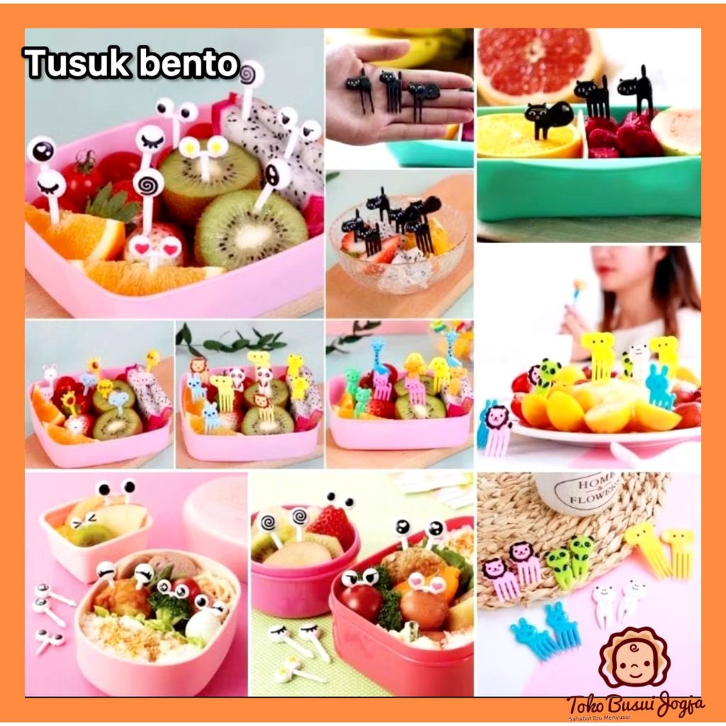 Tusuk Bento Karakter / Garpu Bento Anak / Tusukan Buah / Tusukan Bento Karakter / Garpu Bento Makana