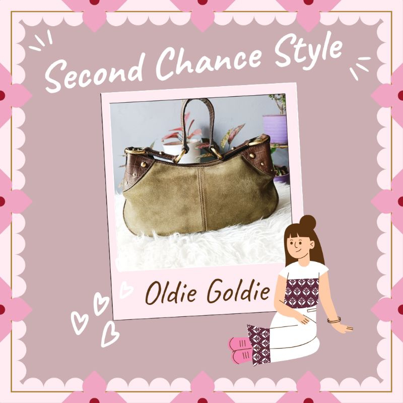 Daks London Suede Warna Hijau Green Shoulder Bag