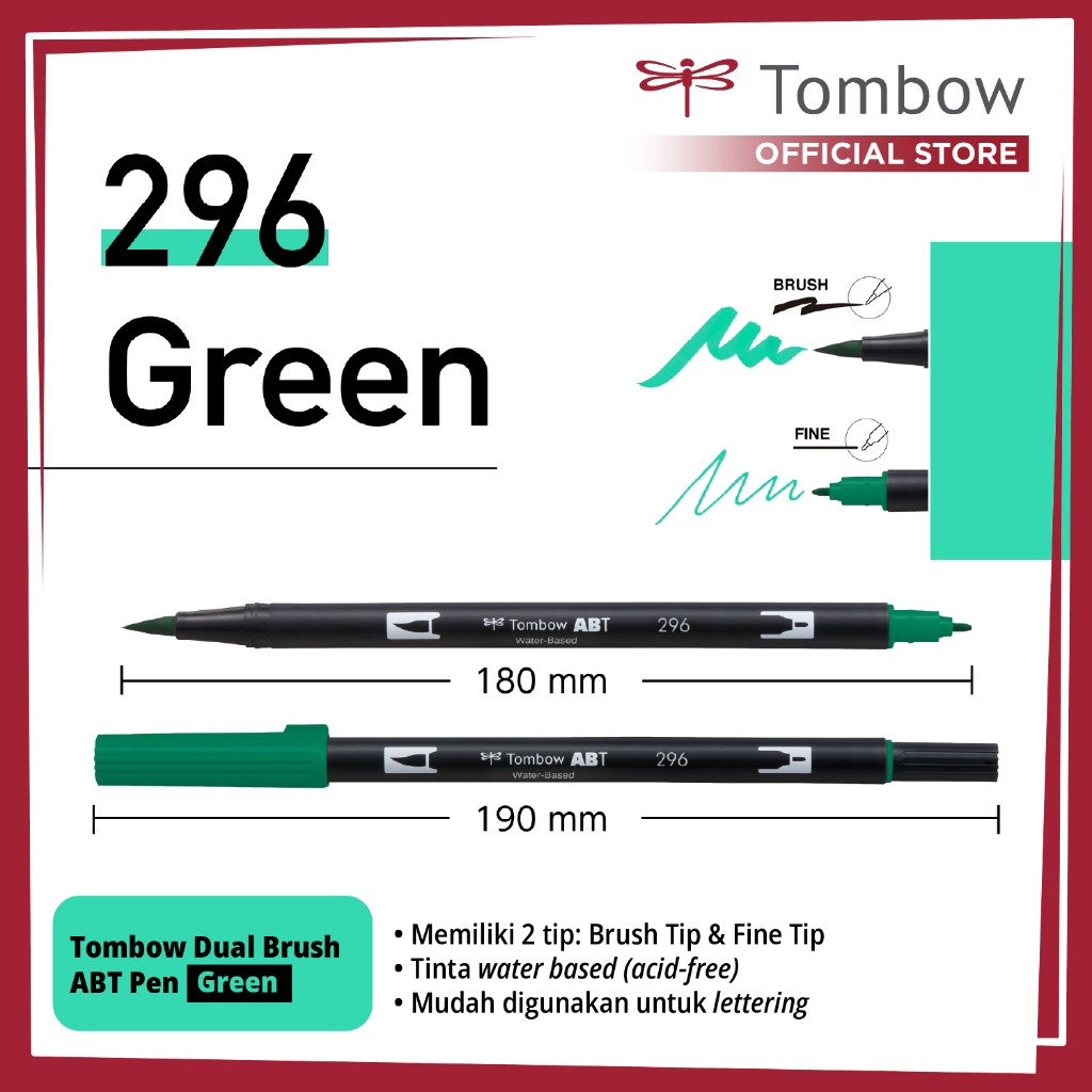 

Tombow Dual Brush ABT Pen Green
