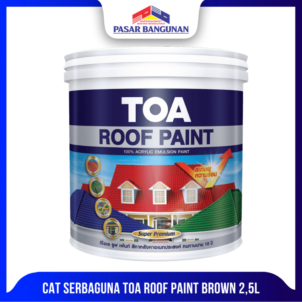 CAT SERBAGUNA TOA ROOF PAINT BROWN 2,5L