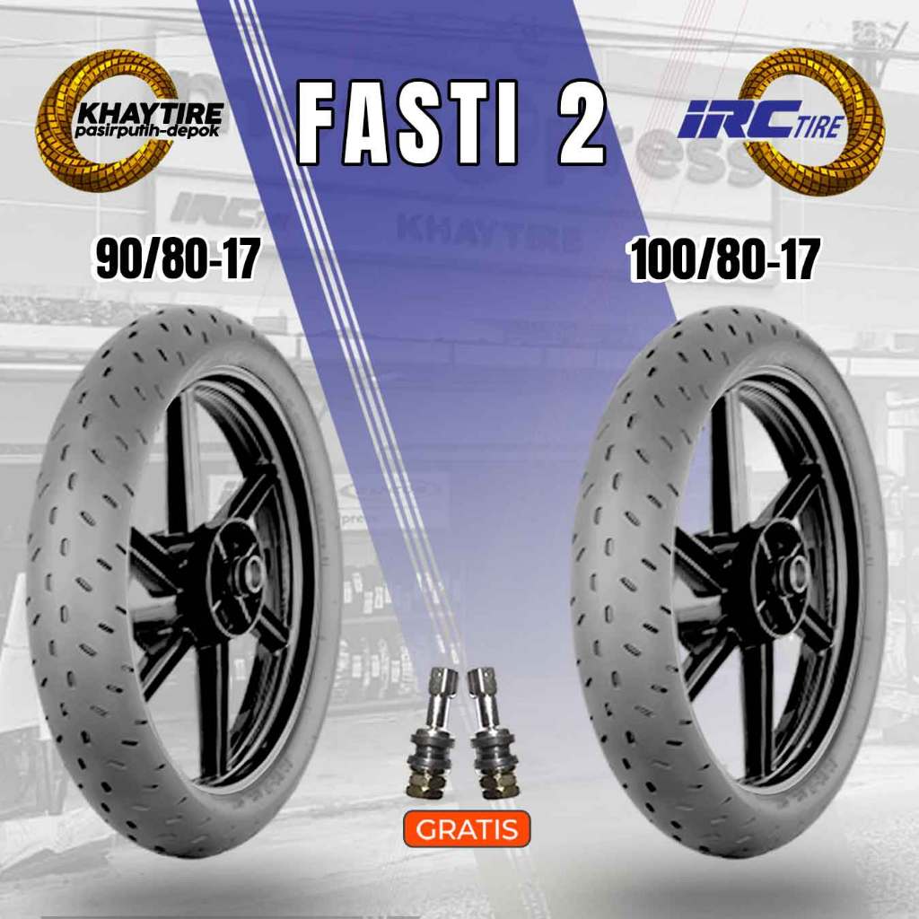 Sepasang Ban Soft Compound Motor Racing IRC FASTI 2 90/80-17 dan 100/80-17 Tubeless