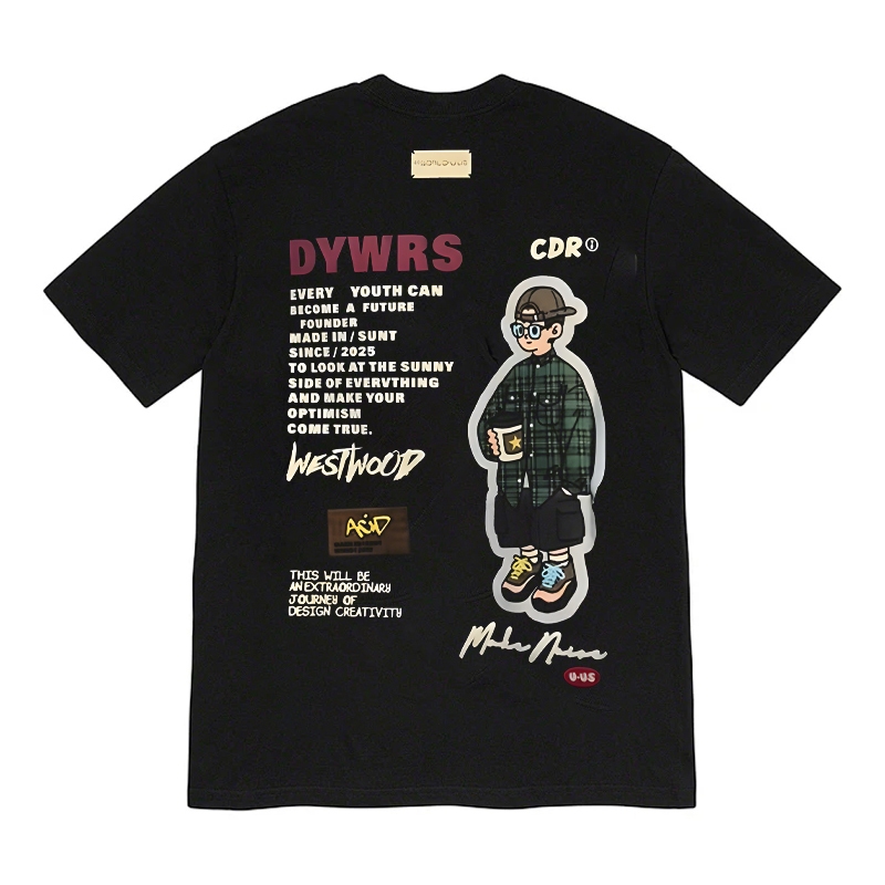 YM Kaos Fashion Pria Keren Kaos Hip Hop Kaos Hip Hop Streetwear Unisex Kaos Lengan Pendek Pria