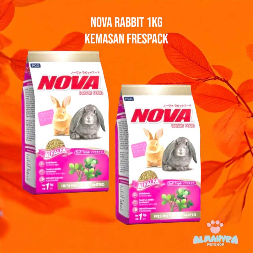 Makanan Kelinci Nova | Pakan Kelinci NOVA | Rabbit Food FRESHPACK ALFAFA 1KG