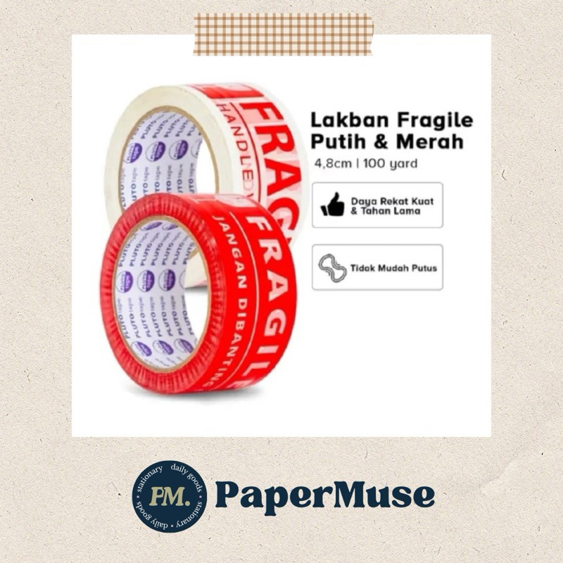 

Lakban Fragile Merah 48MMx100Yard (pluto)