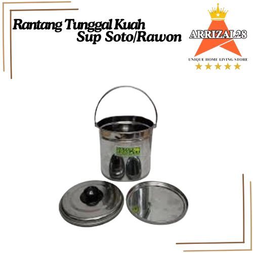 (BUBBLEWRAP) RANTANG TUNGGAL KUAH SUP SOTO/RAWON STAINLESS CAP GAJAH EMAS