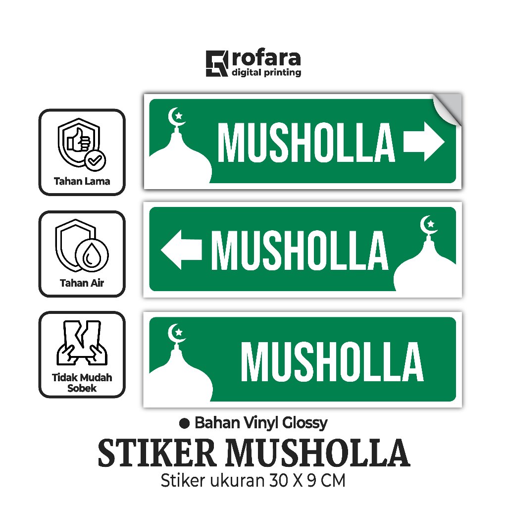 

Stiker Musholla | Stiker Tempat Sholat | Bahan Vinyl | Ukuran 30 x 9 CM