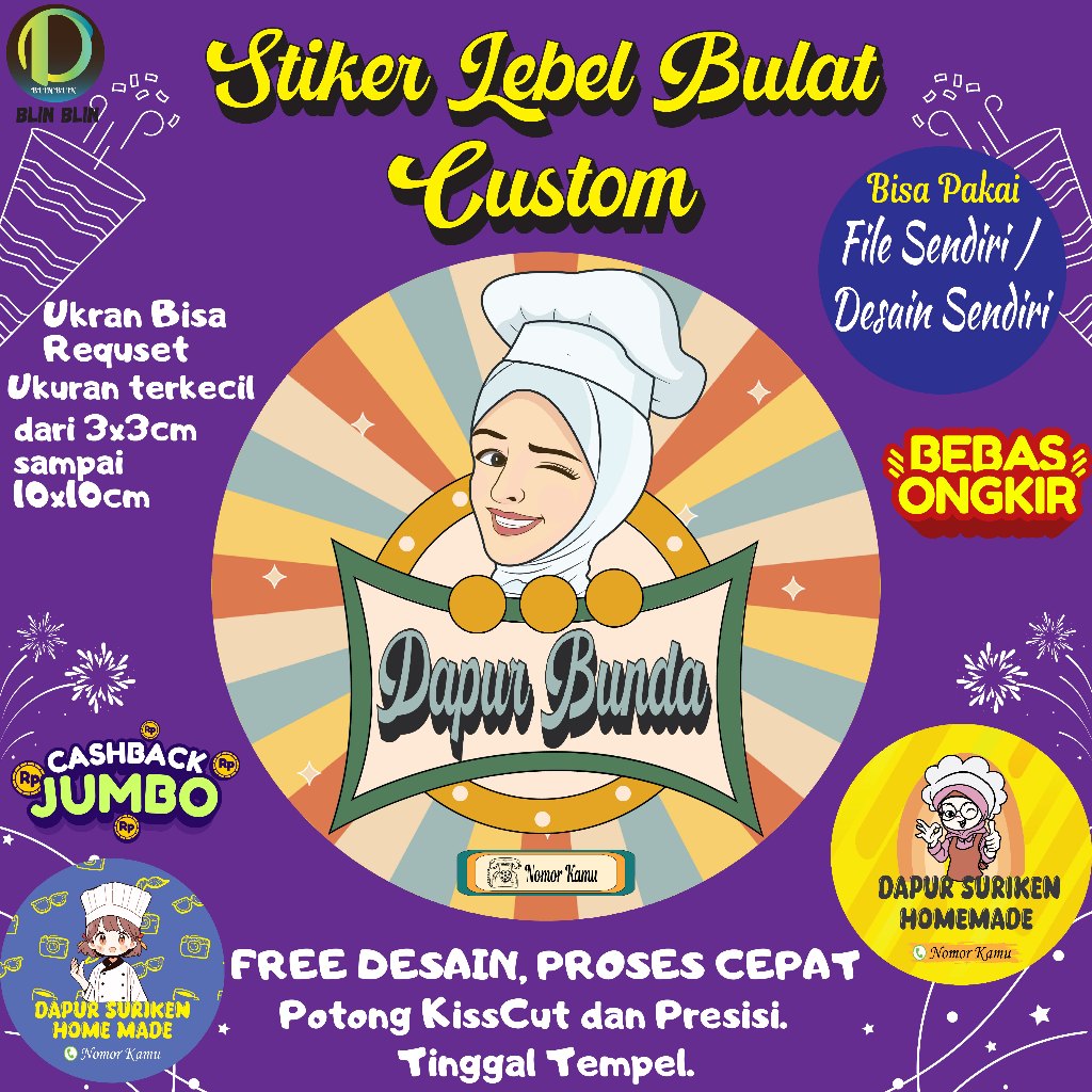 

Stiker Lebel Kemasan, Stiker Custom, Stiker Logo Kemasan, File Sendiri, Free Desain Proses Cepat